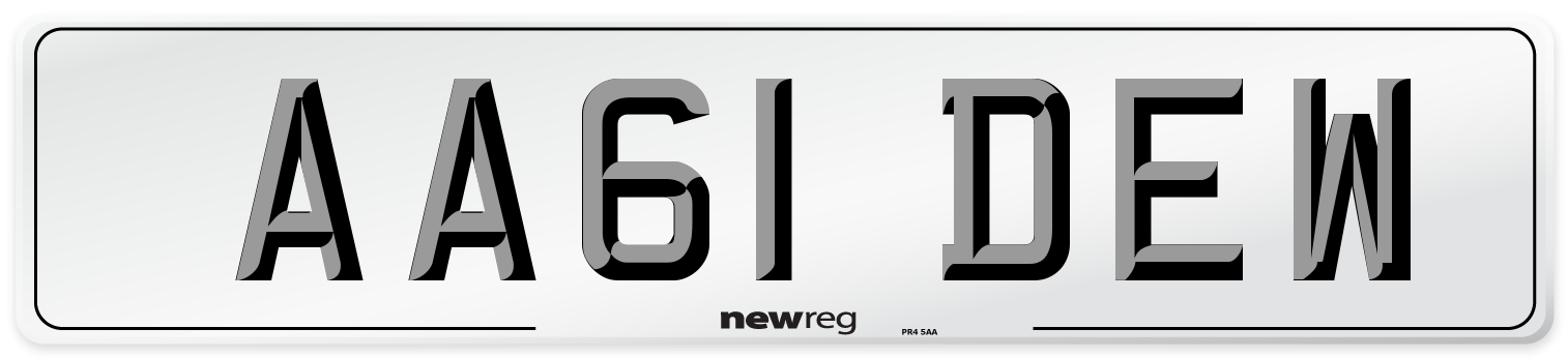 AA61 DEW Number Plate from New Reg